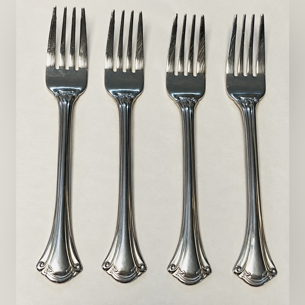 Wallace Resplendence Stainless Steel Salad Forks Set of 4 Indonesia Flatware